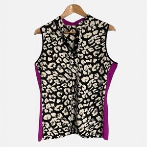 Tail Ladies Golf Top Sleeveless Leopard size L